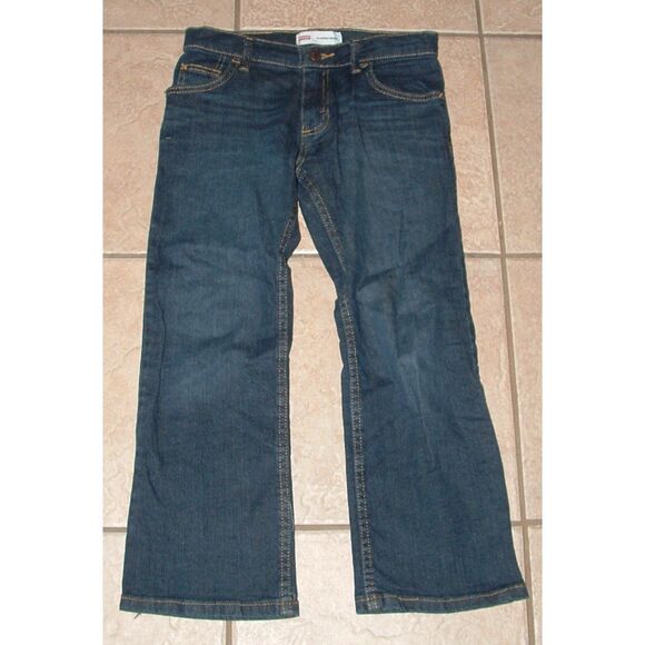 Boys Sz 8 School or Play Adjustable Waist Classic Boot Dark Denim Jeans WRANGLER - Picture 1 of 4